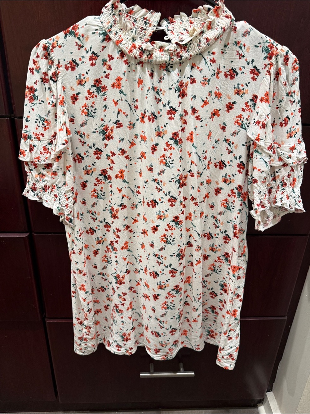 Red Flower Springtime Top